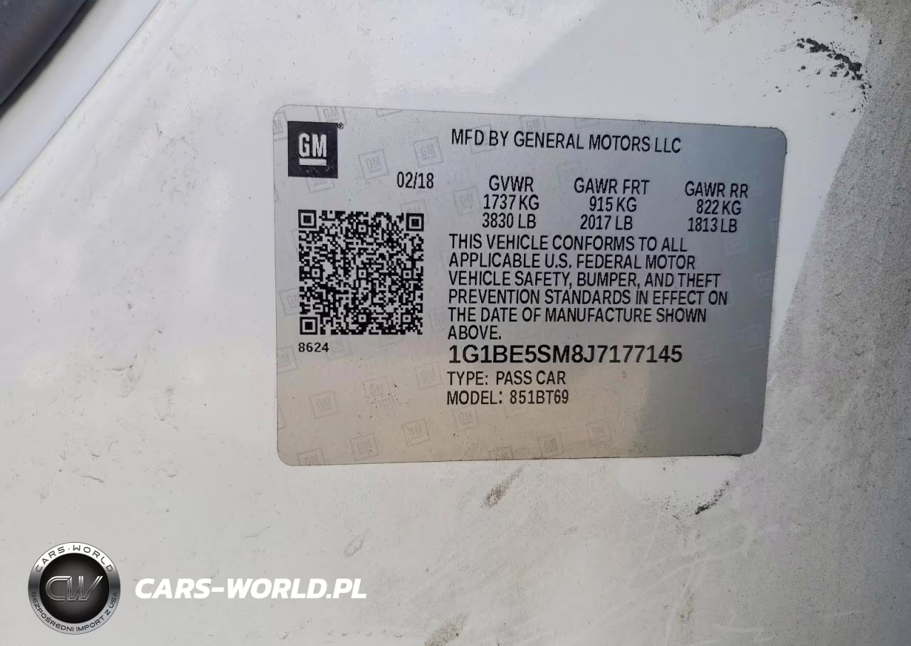 2018 Chevrolet Cruze Lt VIN:1G1BE5SM8J7177145 - 13