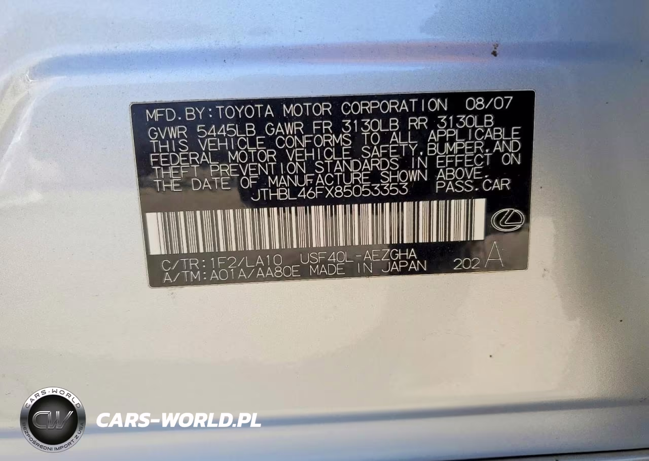 2008 Lexus Ls 460 VIN:JTHBL46FX85053353 - 12
