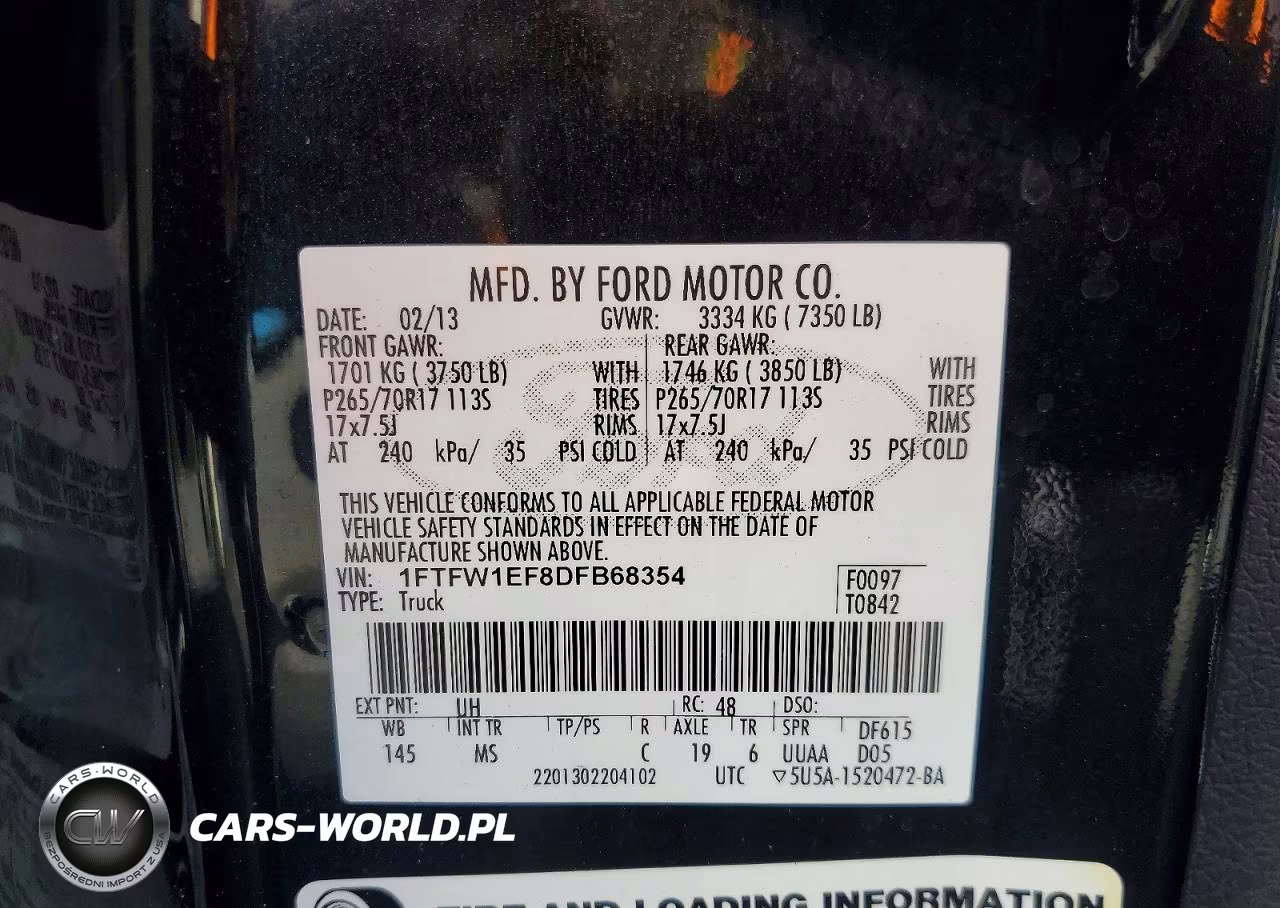 2013 Ford F150 Supercrew VIN:1FTFW1EF8DFB68354 - 12