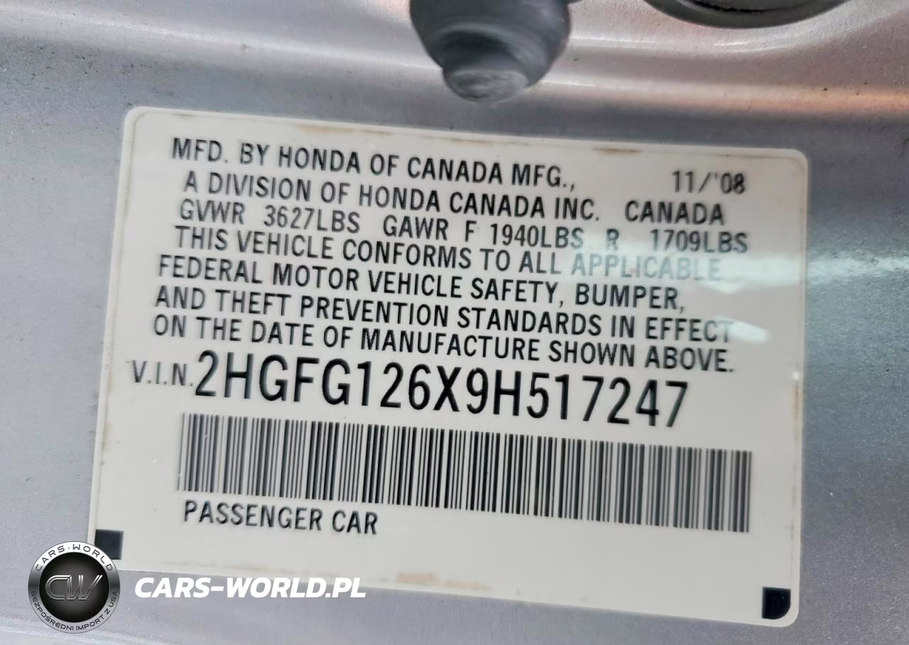 2009 Honda Civic Lx VIN:2HGFG126X9H517247 - 12