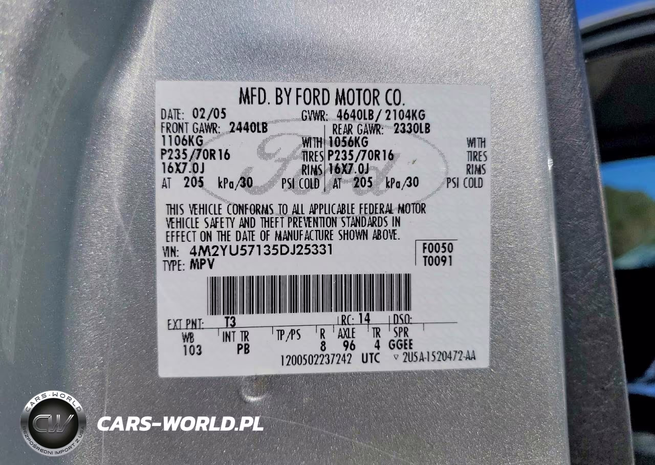 2005 Mercury Mariner VIN:4M2YU57135DJ25331 - 13