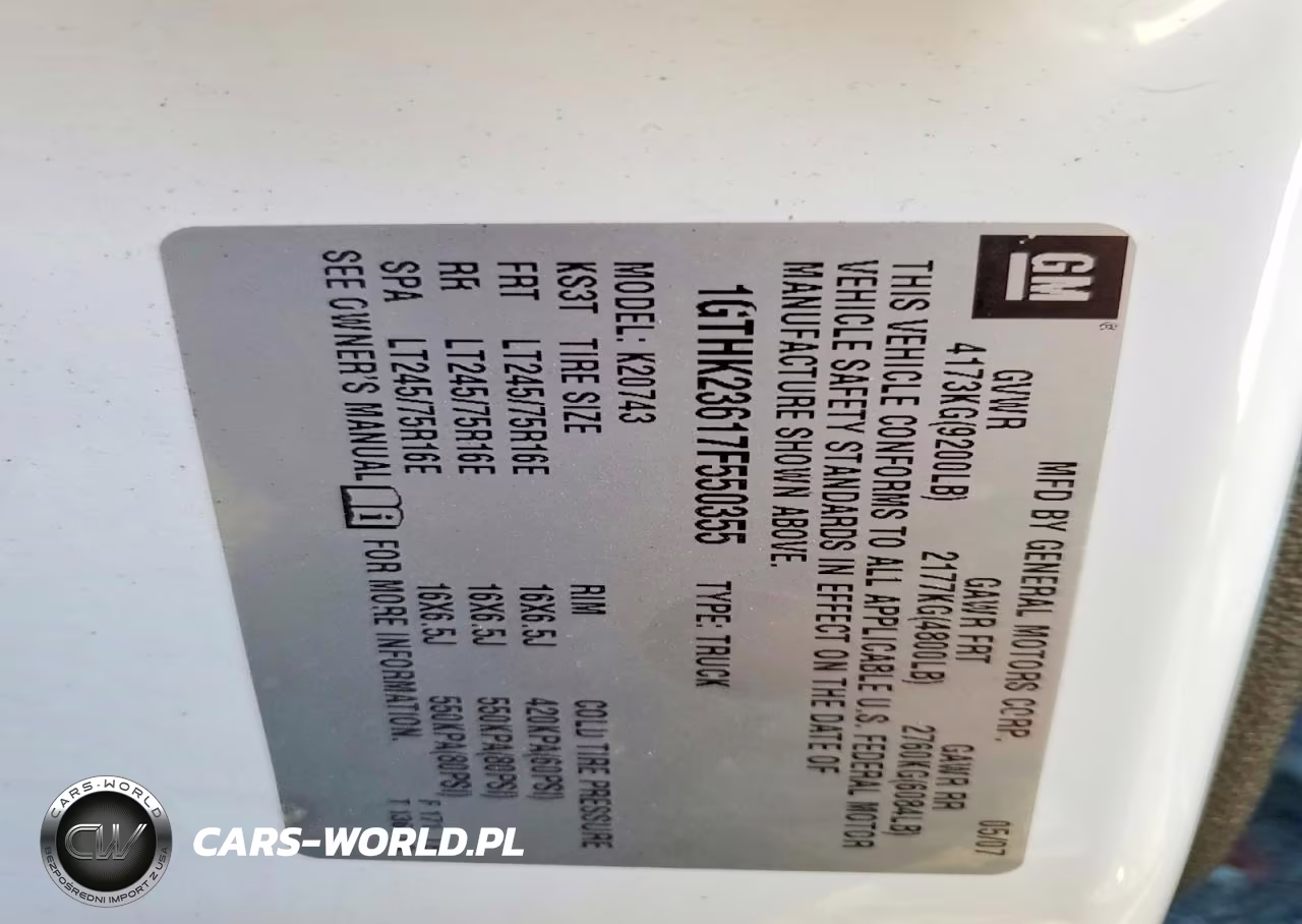 2007 GMC Sierra K2500 Heavy Duty VIN:1GTHK23617F550355 - 12