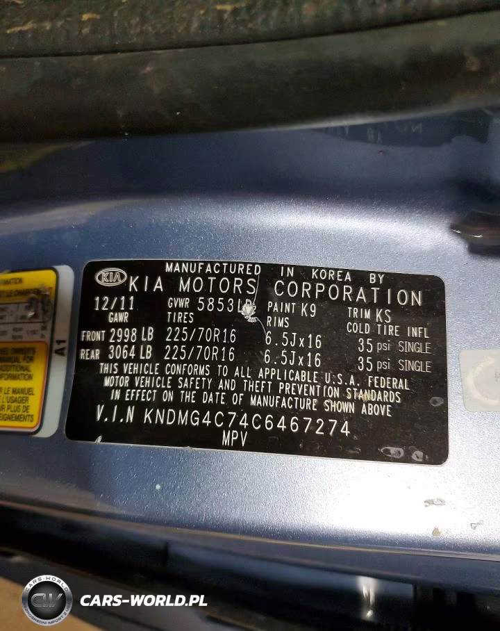 2012 Kia Sedona Lx VIN:KNDMG4C74C6467274 - 13