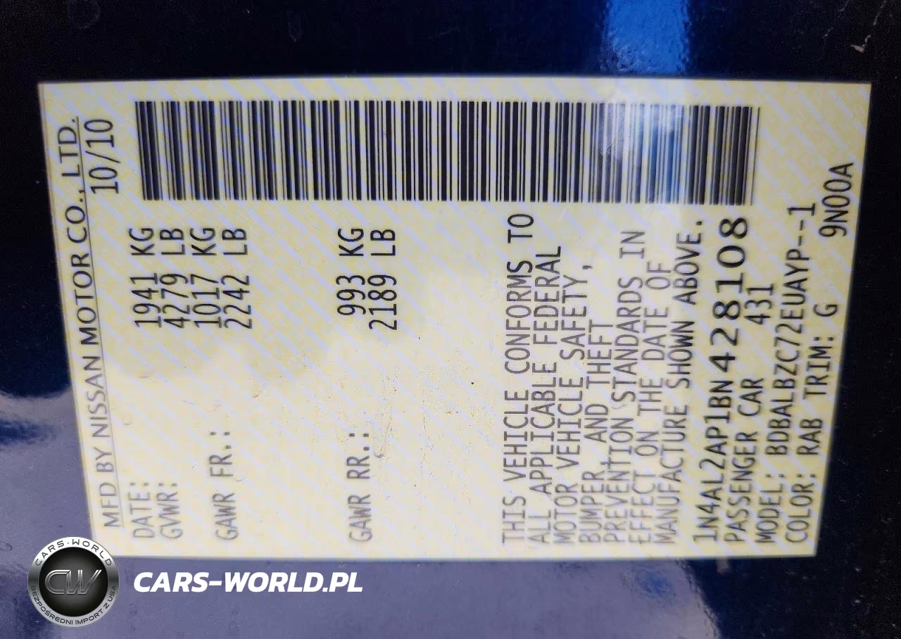 2011 Nissan Altima Base VIN:1N4AL2AP1BN428108 - 12