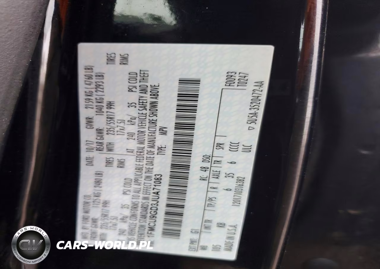 2018 Ford Escape VIN:1FMCU9GD3JUA71083 - 12