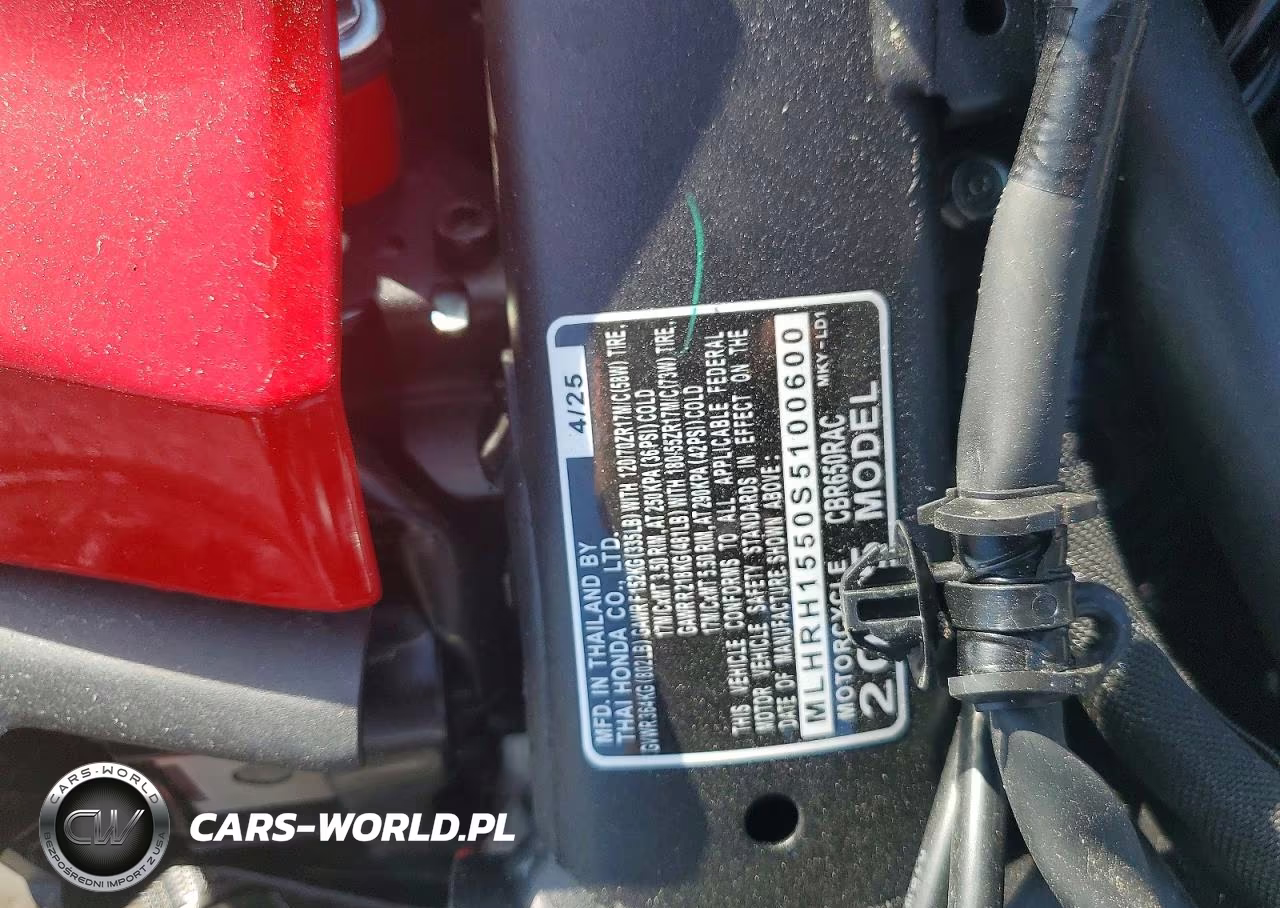 2025 Honda Cbr650 R VIN:MLHRH1550S5100600 - 8