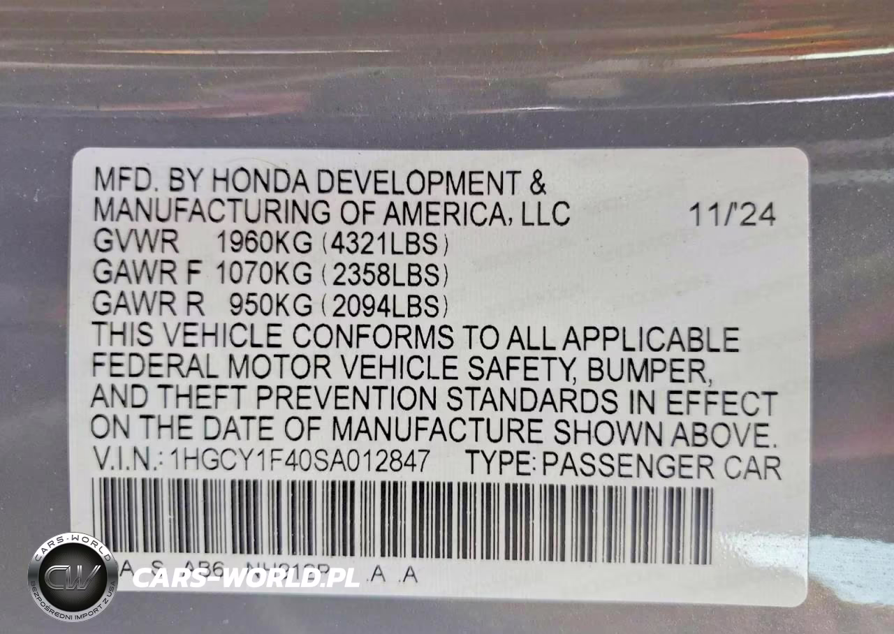 2025 Honda Accord Se VIN:1HGCY1F40SA012847 - 13