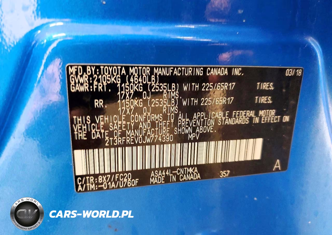 2018 Toyota Rav4 Xle VIN:2T3RFREV0JW774390 - 13