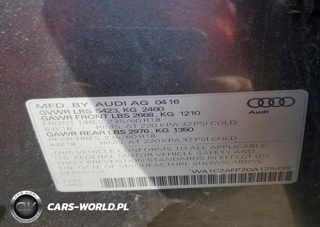 2016 Audi Q5 Premium VIN:WA1C2AFP2GA129499 - 13
