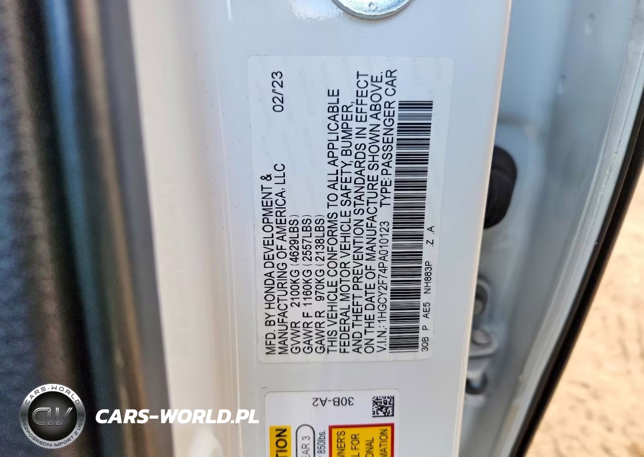 2023 Honda Accord VIN:1HGCY2F74PA010123 - 12