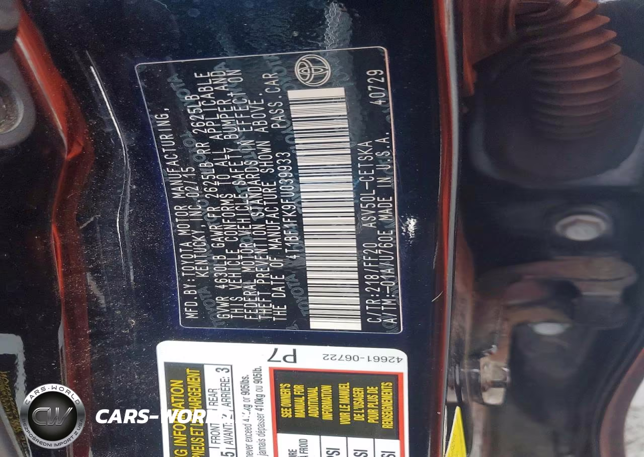 2015 Toyota Camry VIN:4T1BF1FK9FU039933 - 13