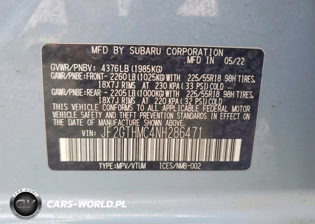 2022 Subaru Crosstrek Limited VIN:JF2GTHMC4NH286471 - 13