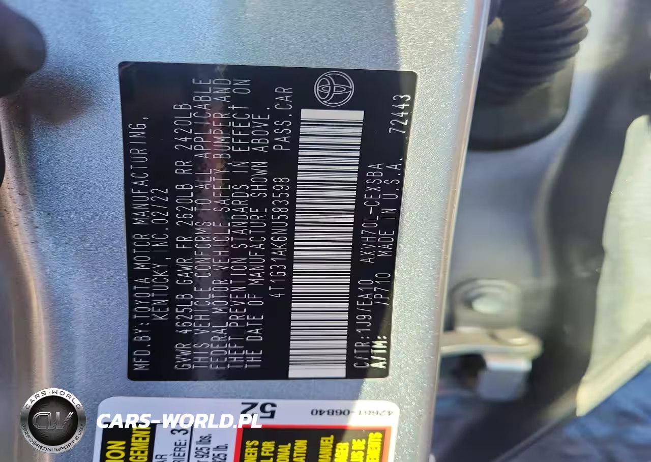 2022 Toyota Camry Hybrid VIN:4T1G31AK6NU583598 - 13