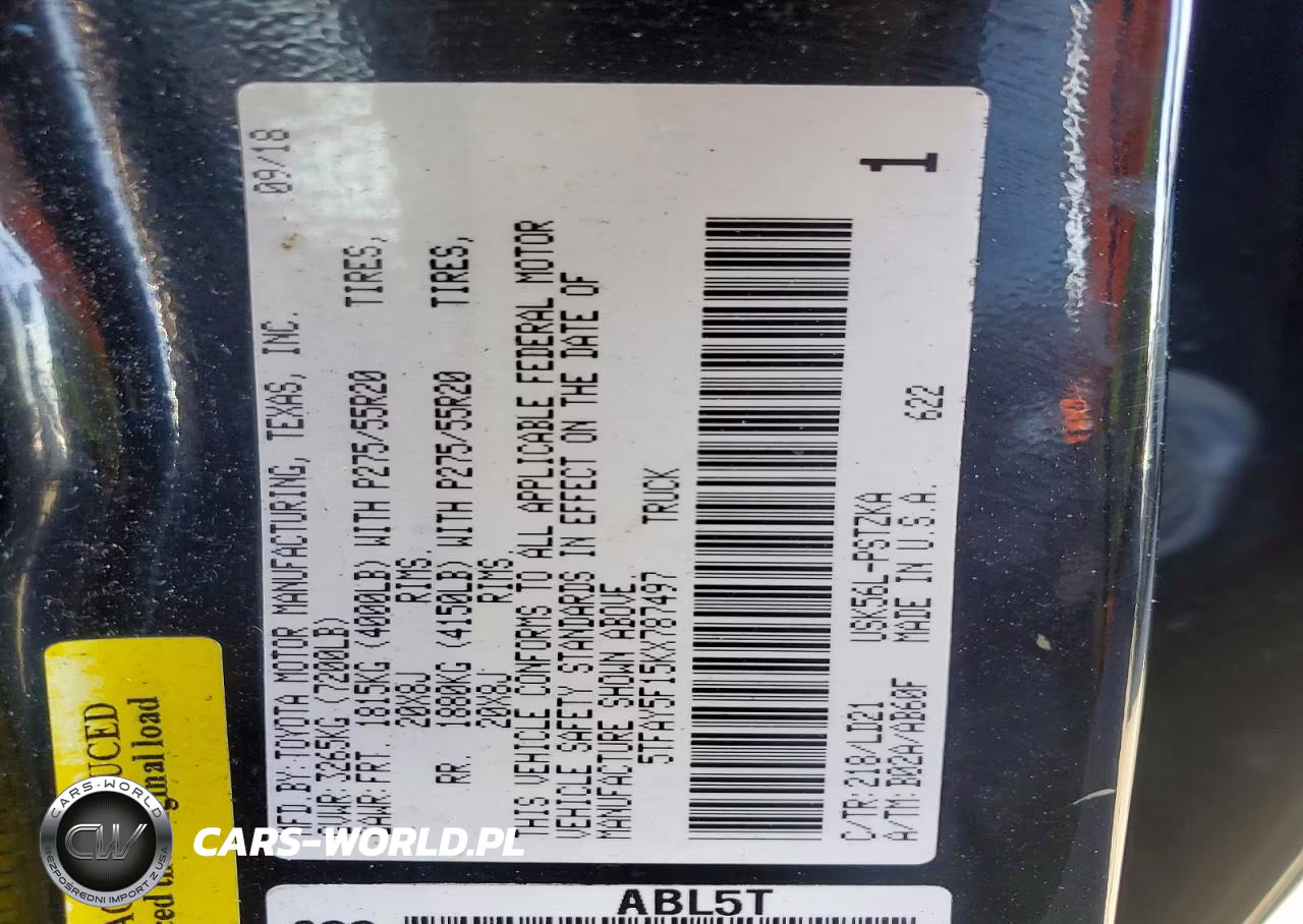 2019 Toyota Tundra 1794 Edition VIN:5TFAY5F15KX787497 - 12