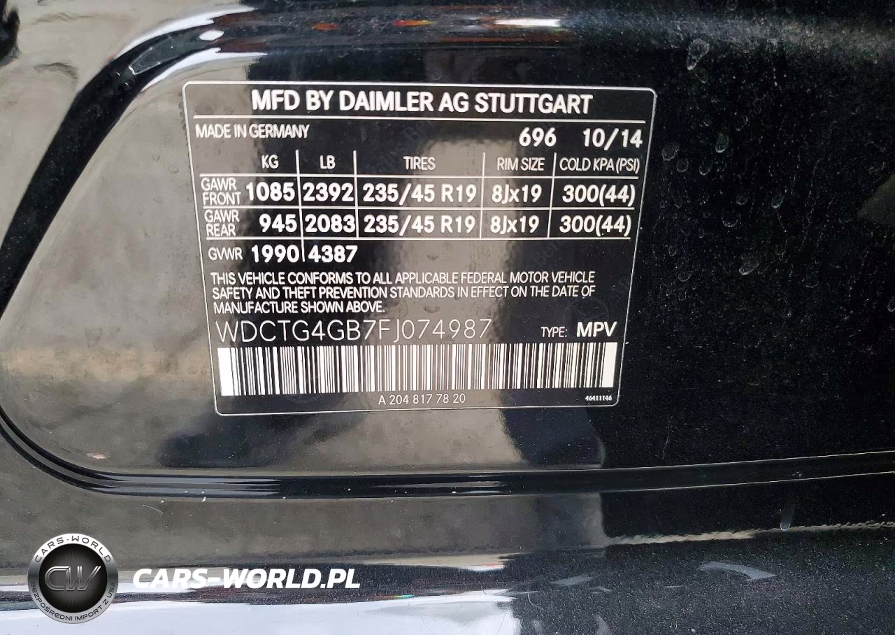 2015 Mercedes-Benz Gla 250 4Matic VIN:WDCTG4GB7FJ074987 - 14