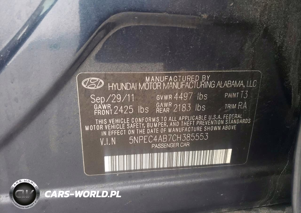 2012 Hyundai Sonata Limited 2.0T VIN:5NPEC4AB7CH385553 - 12