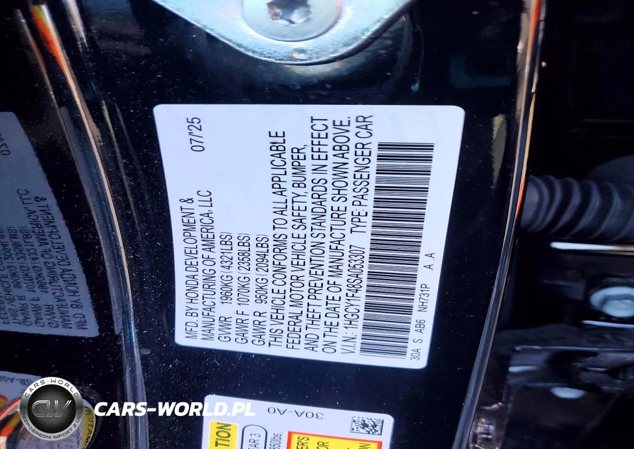 2025 Honda Accord Se VIN:1HGCY1F48SA053307 - 12