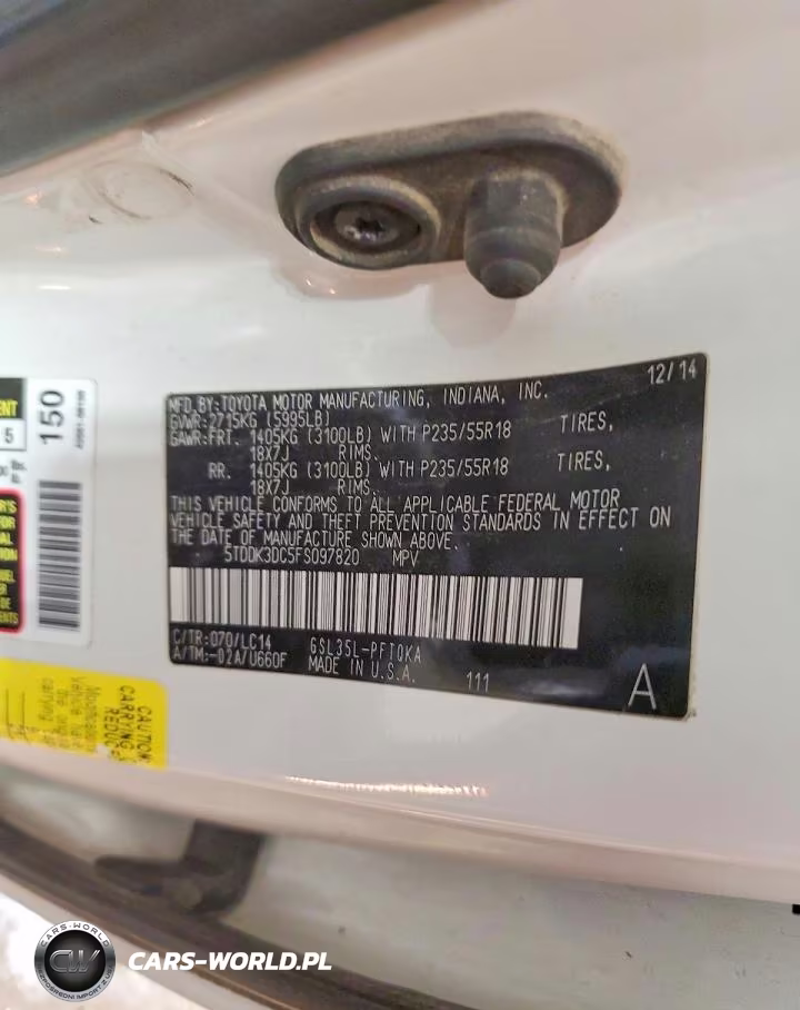2015 Toyota Sienna Xle 7-Passenger VIN:5TDDK3DC5FS097820 - 14