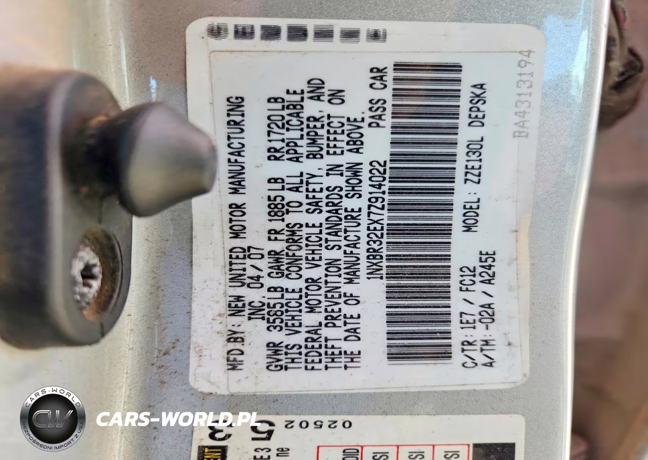2007 Toyota Corolla S VIN:1NXBR32EX7Z914022 - 12