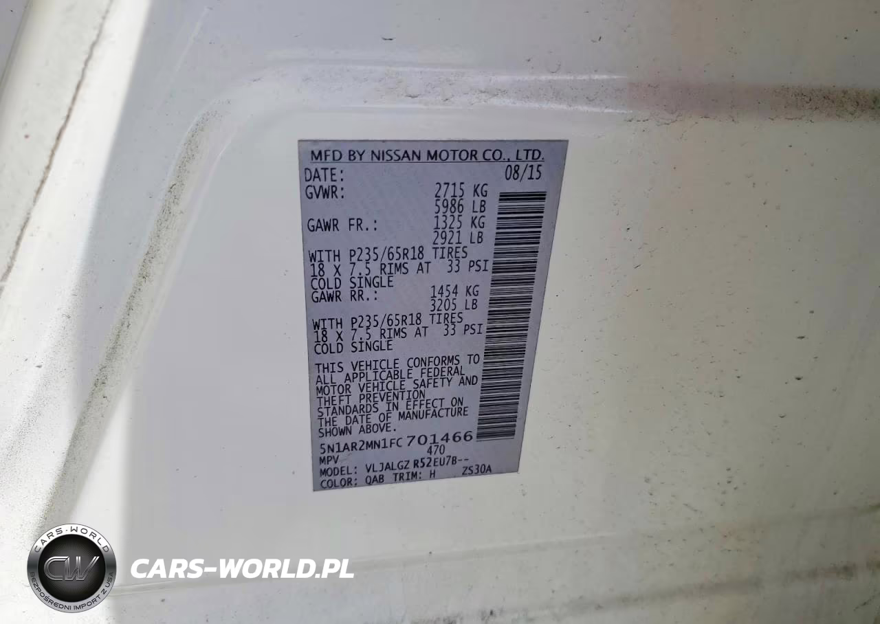 2015 Nissan Pathfinder Sl VIN:5N1AR2MN1FC701466 - 13