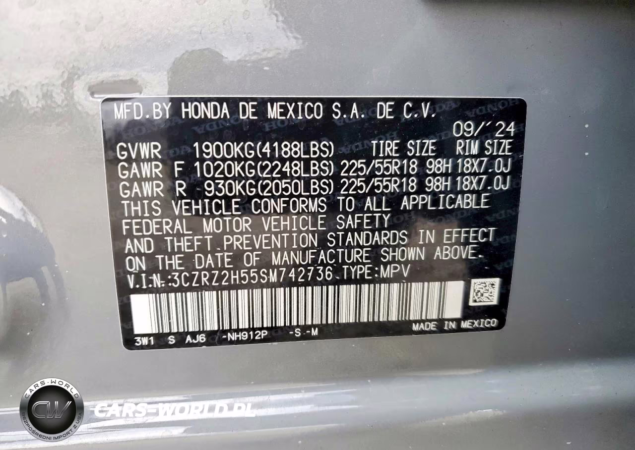 2025 Honda Hr-V Sport VIN:3CZRZ2H55SM742736 - 12