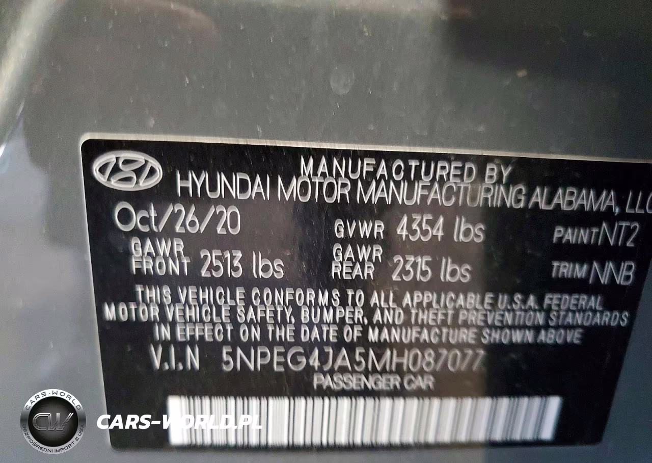 2021 Hyundai Sonata Se VIN:5NPEG4JA5MH087077 - 12