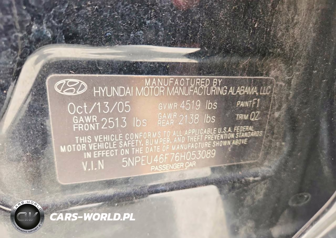 2006 Hyundai Sonata Gls V6 VIN:5NPEU46F76H053089 - 12