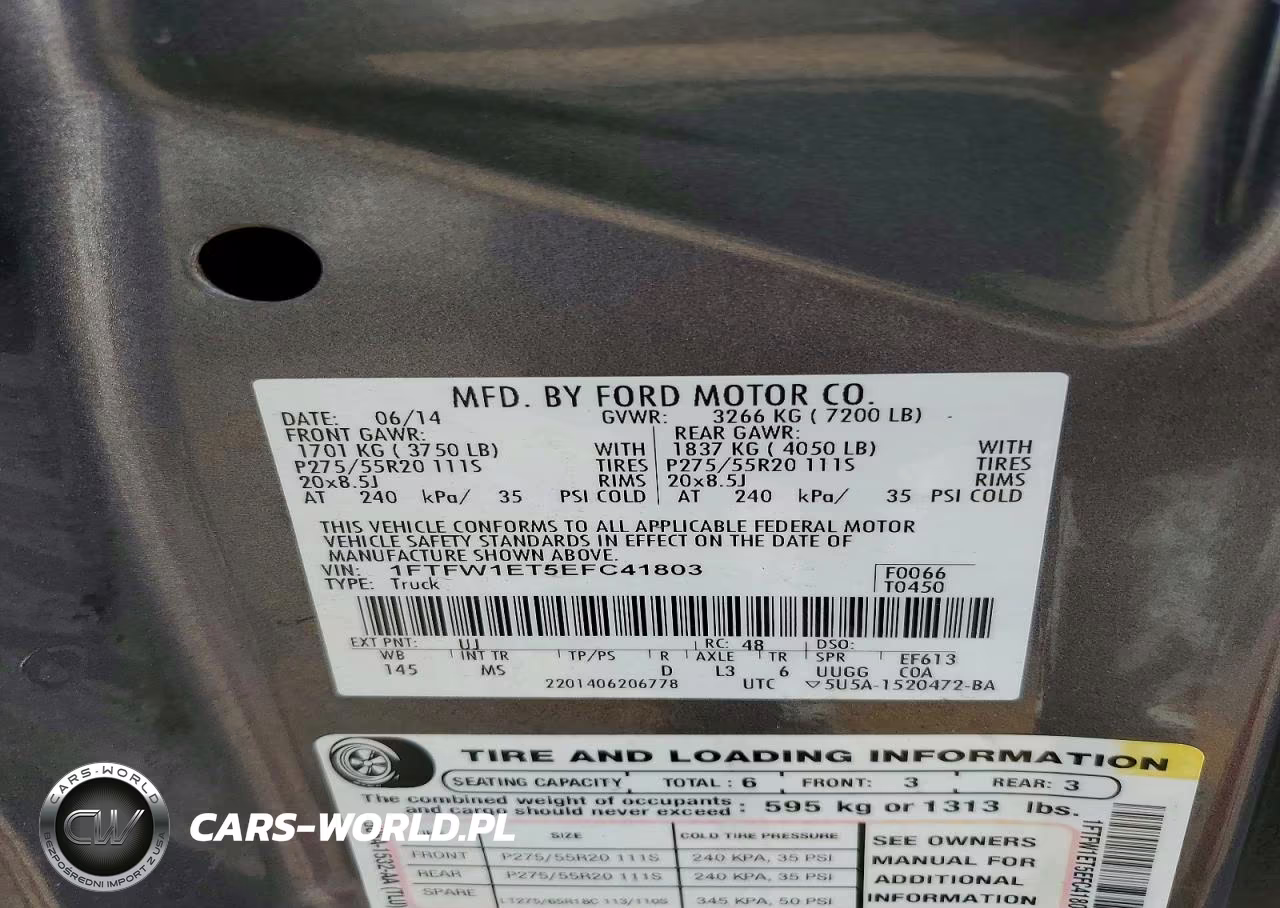 2014 Ford F150 Supercrew VIN:1FTFW1ET5EFC41803 - 12