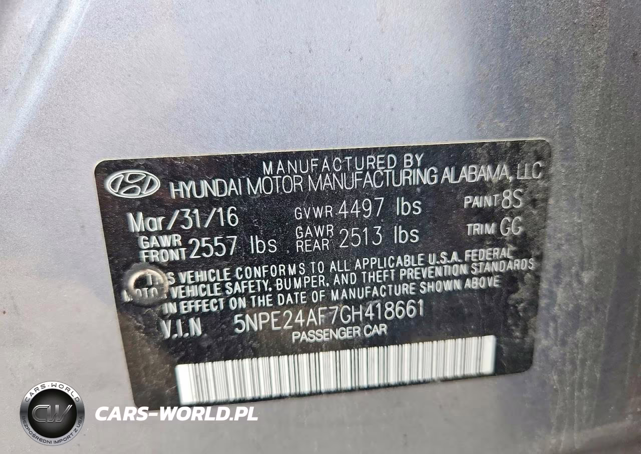 2016 Hyundai Sonata Se VIN:5NPE24AF7GH418661 - 13