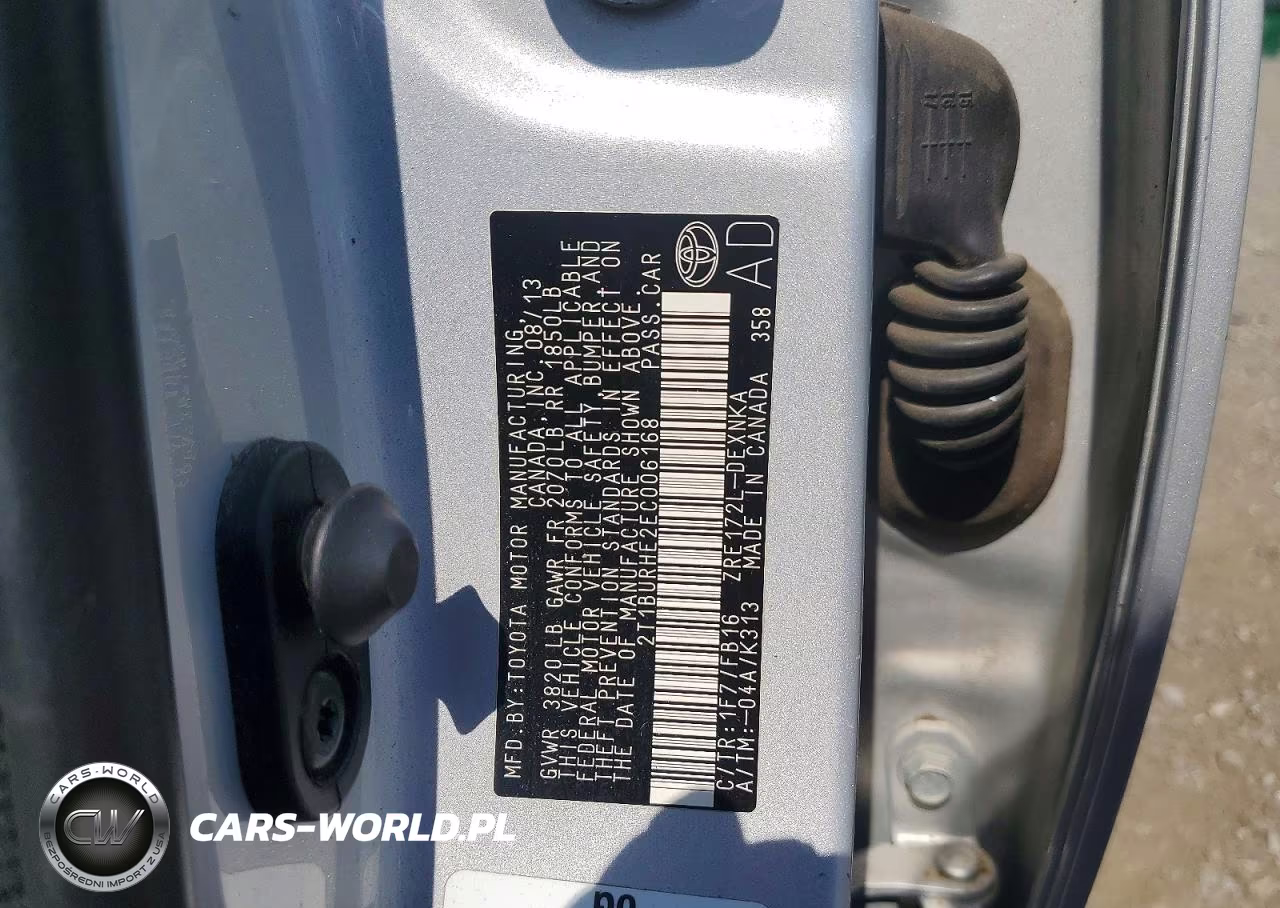 2014 Toyota Corolla Le VIN:2T1BURHE2EC006168 - 12