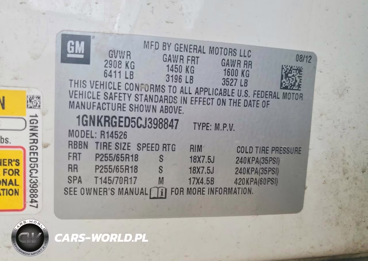 2012 Chevrolet Traverse Lt VIN:1GNKRGED5CJ398847 - 12