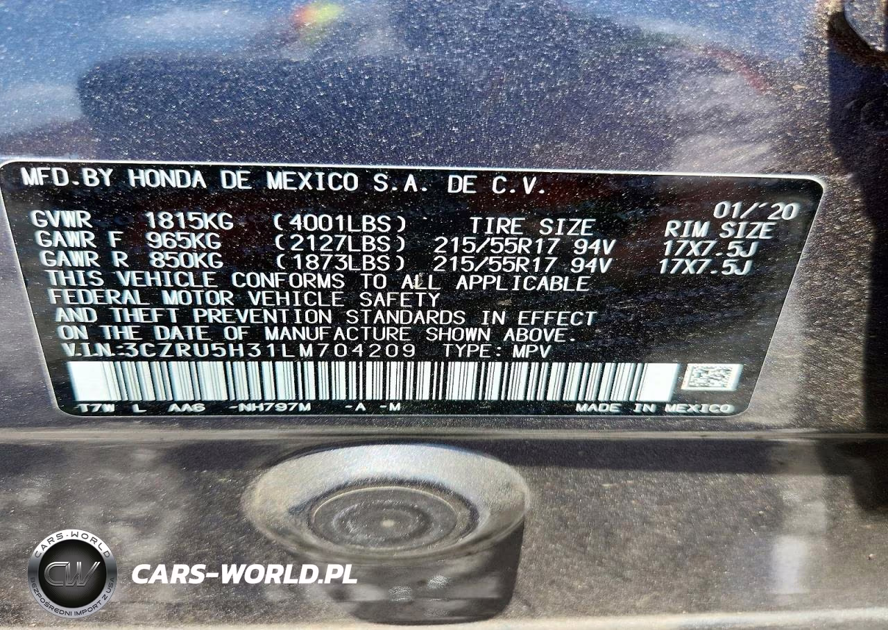 2020 Honda Hr-V Lx VIN:3CZRU5H31LM704209 - 13