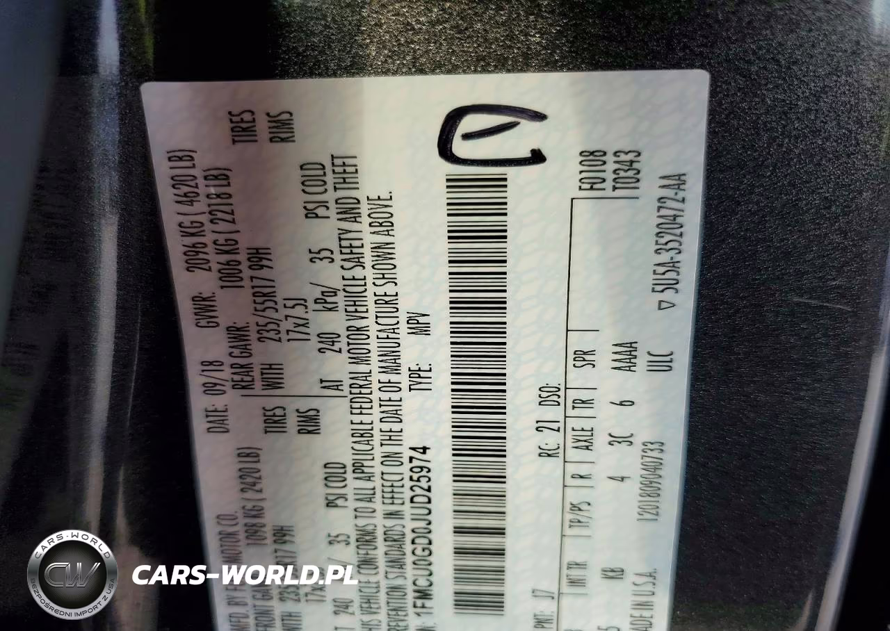 2018 Ford Escape Se VIN:1FMCU0GD0JUD25974 - 13