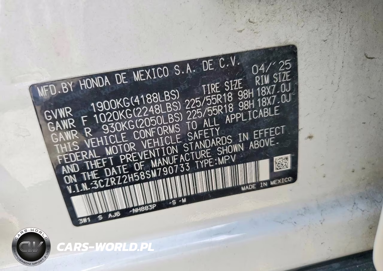 2025 Honda Hr-V Sport VIN:3CZRZ2H58SM790733 - 13