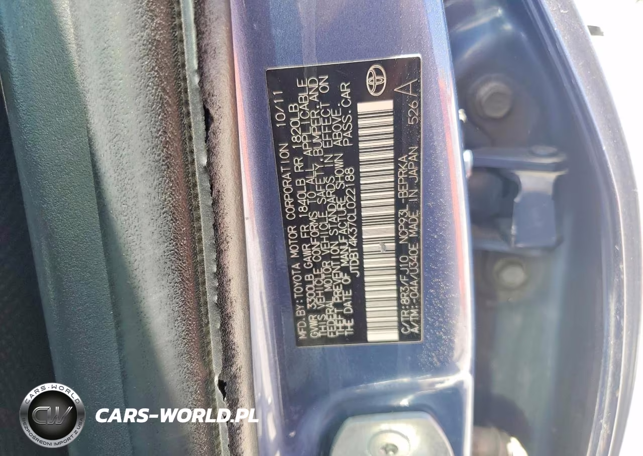 2012 Toyota Yaris Fleet VIN:JTDBT4K37CL022188 - 13