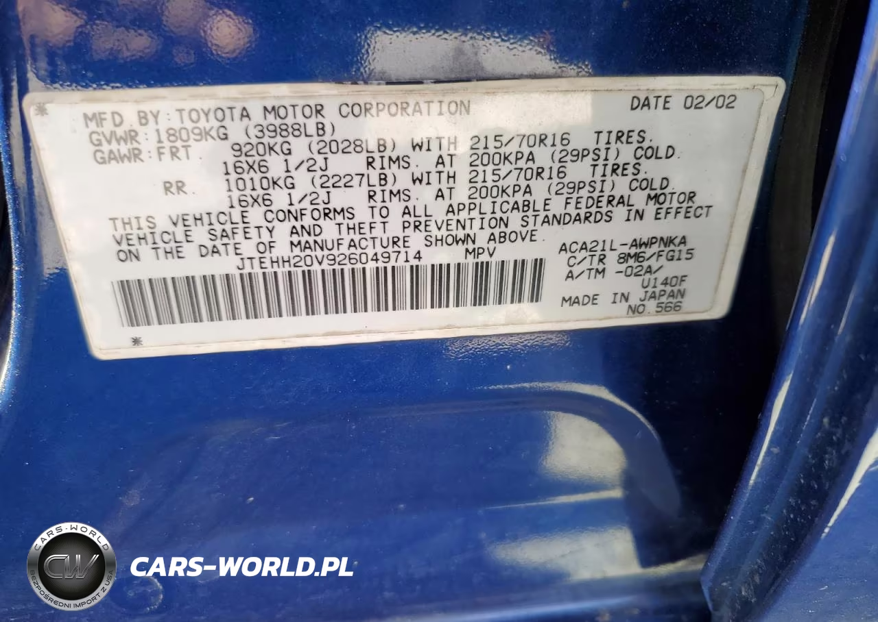2002 Toyota Rav4 VIN:JTEHH20V926049714 - 12