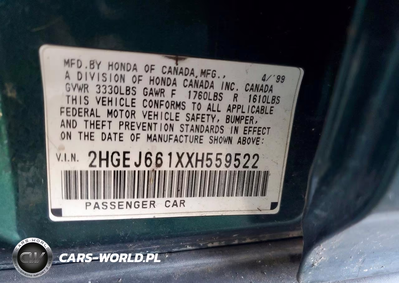 1999 Honda Civic VIN:2HGEJ661XXH559522 - 12