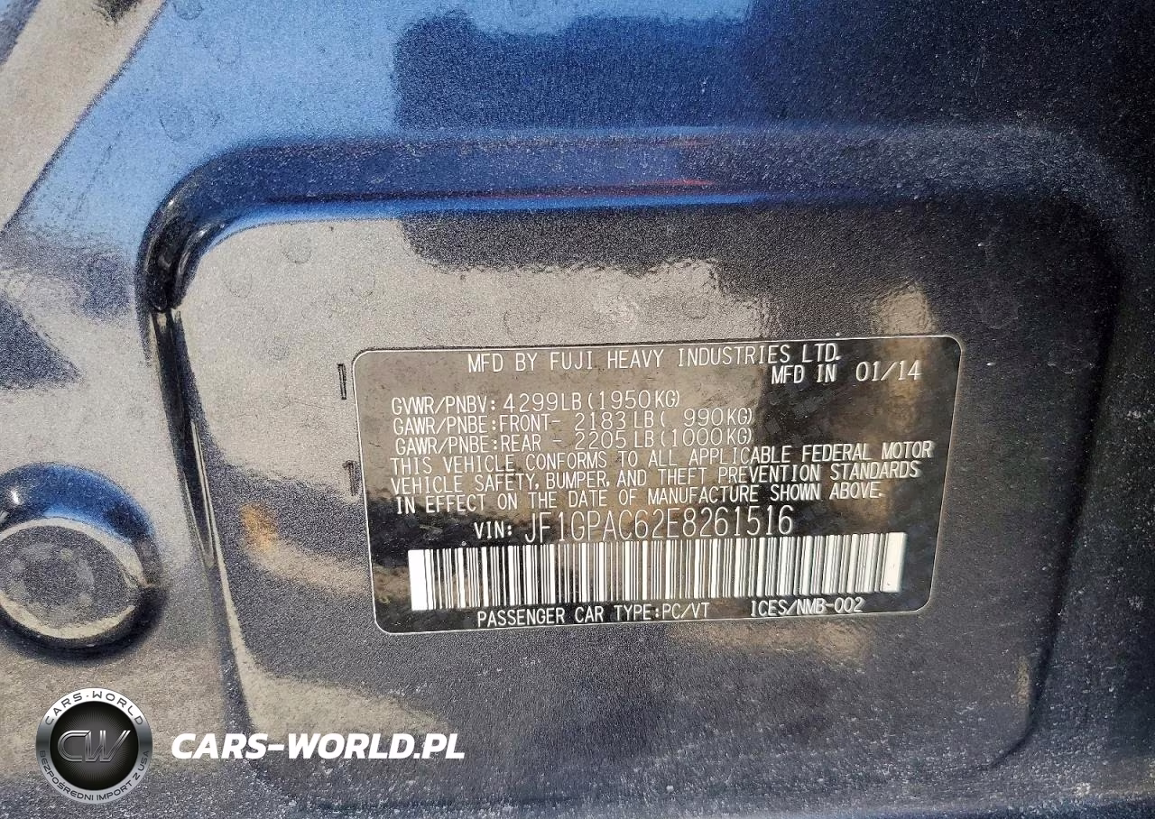 2014 Subaru Impreza Premium VIN:JF1GPAC62E8261516 - 12