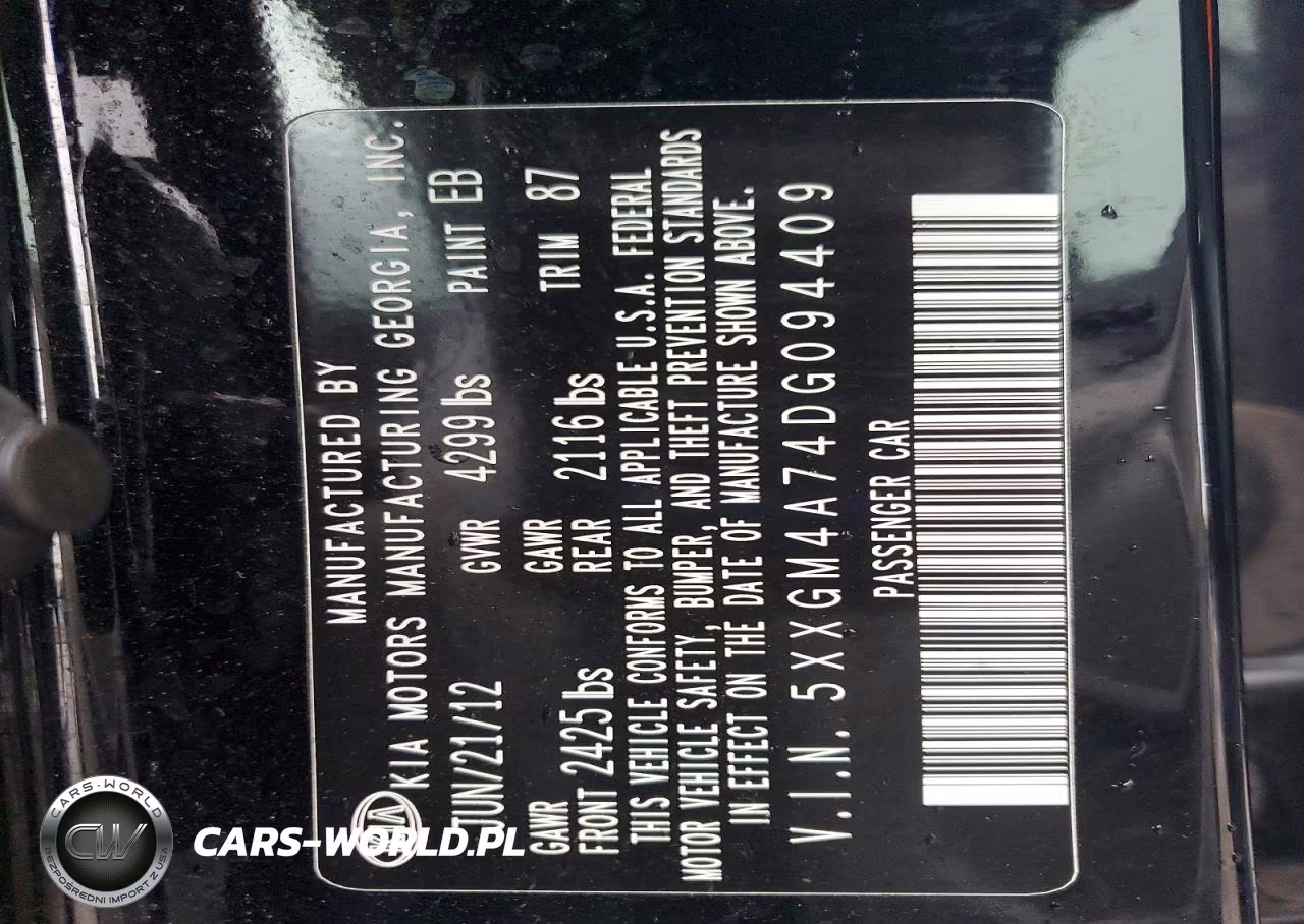 2013 Kia Optima Lx VIN:5XXGM4A74DG094409 - 13