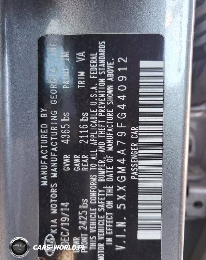 2015 Kia Optima Lx VIN:5XXGM4A79FG440912 - 12