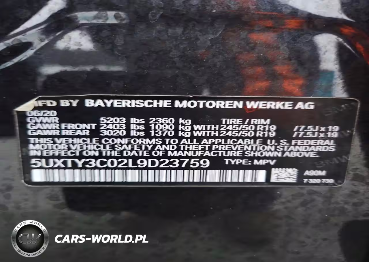 2020 BMW X3 Sdrive30I VIN:5UXTY3C02L9D23759 - 12