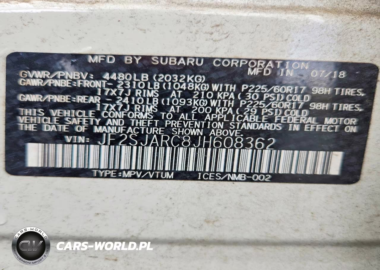 2018 Subaru Forester 2.5I Limited VIN:JF2SJARC8JH608362 - 13