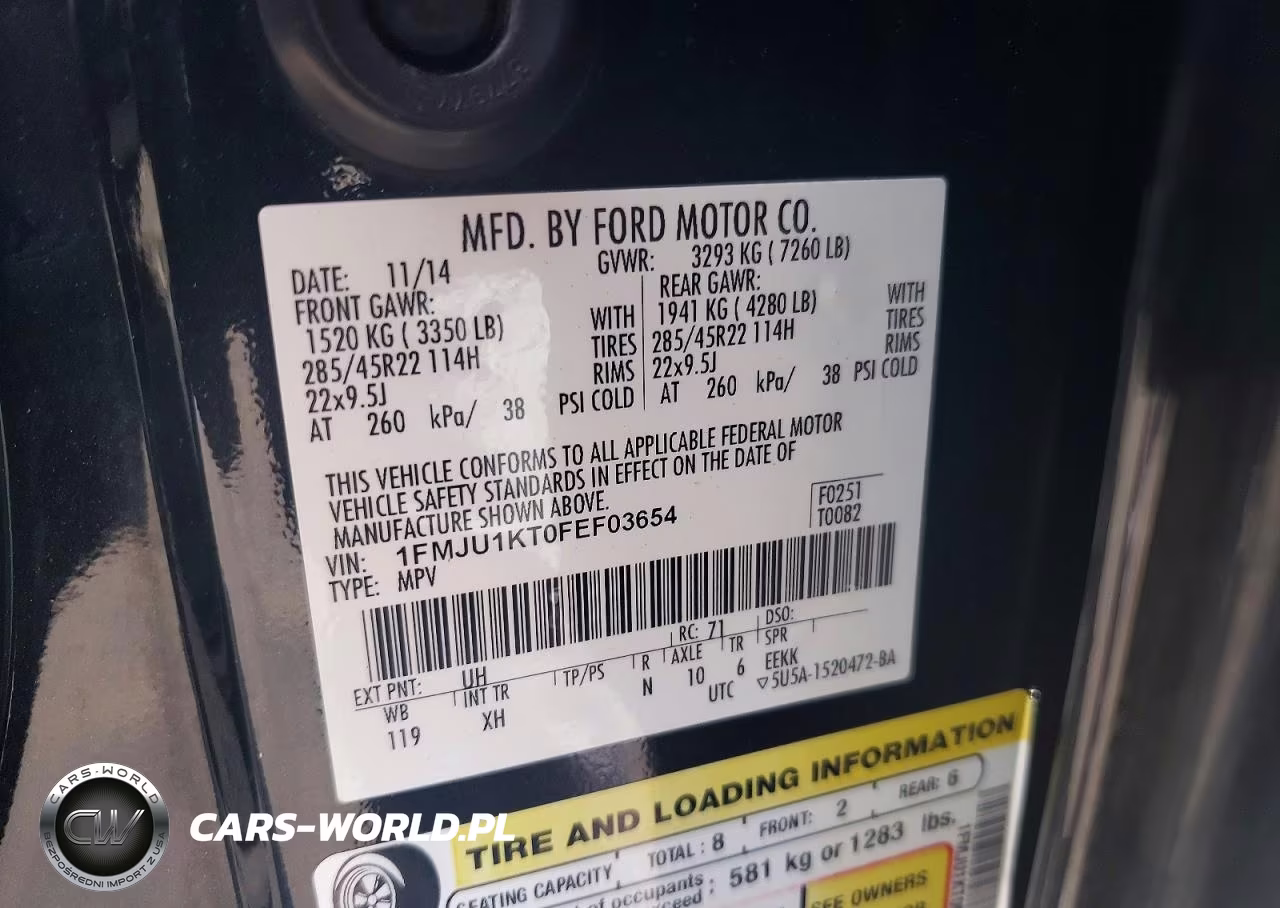 2015 Ford Expedition Limited VIN:1FMJU1KT0FEF03654 - 14