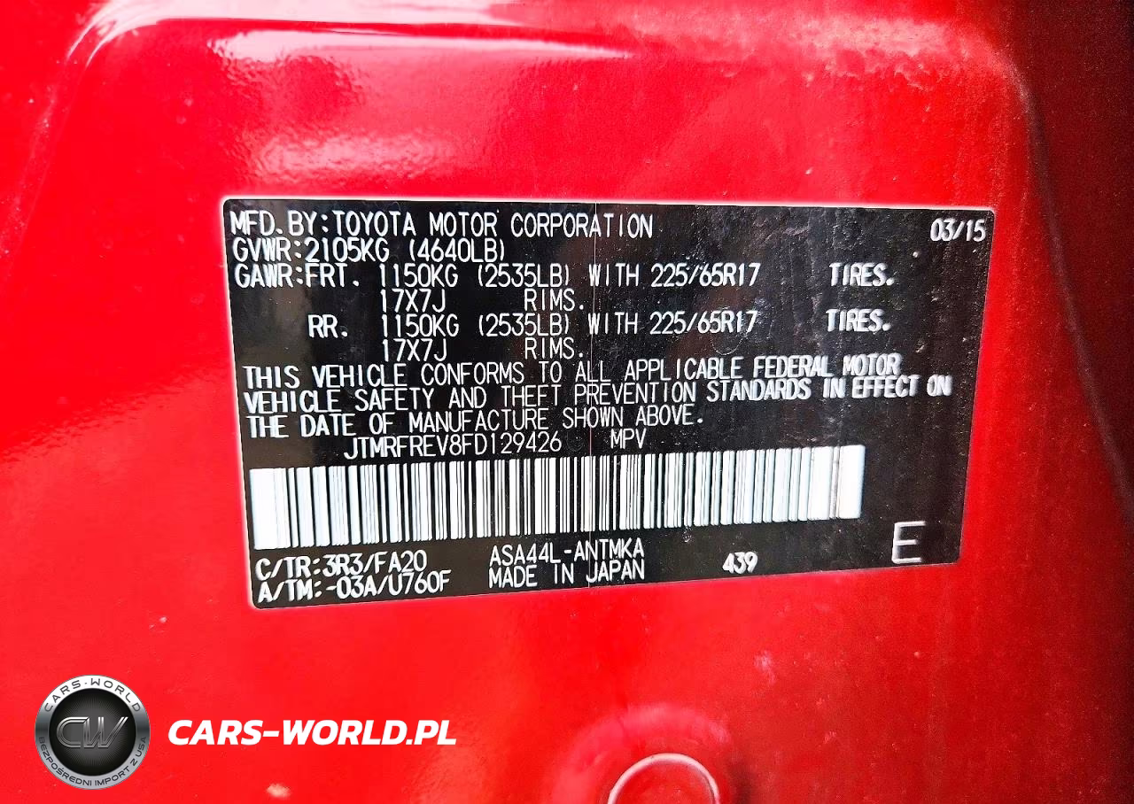 2015 Toyota Rav4 Xle VIN:JTMRFREV8FD129426 - 12