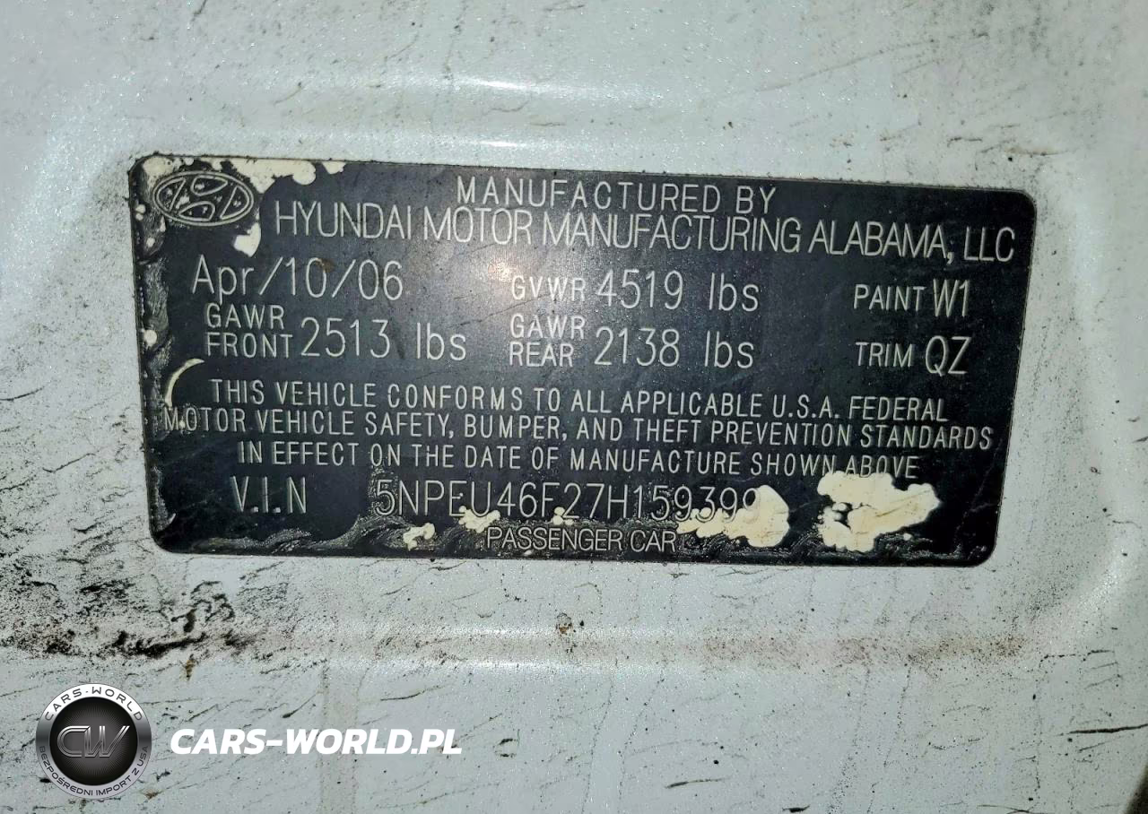 2007 Hyundai Sonata Se VIN:5NPEU46F27H159399 - 12