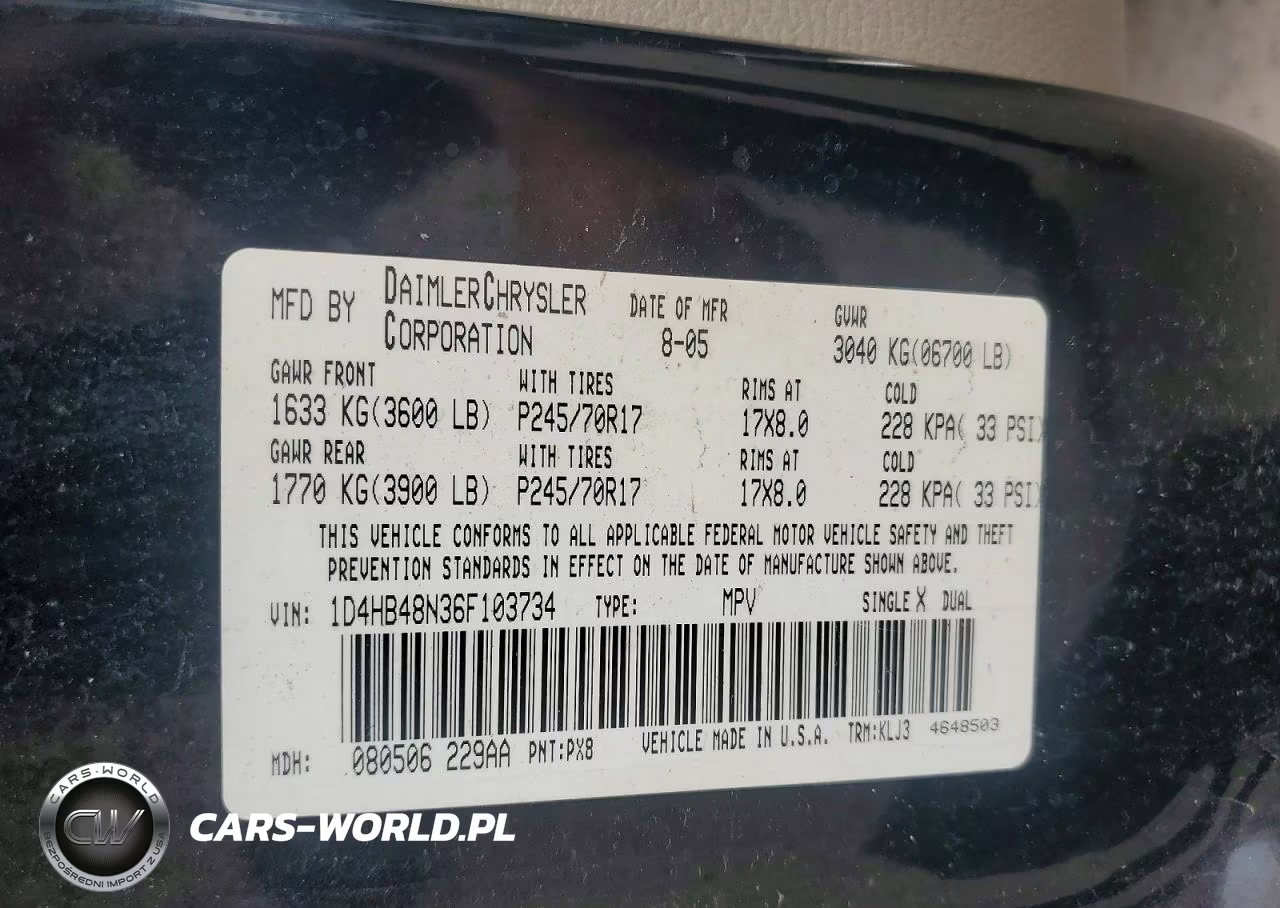 2006 Dodge Durango Slt VIN:1D4HB48N36F103734 - 13