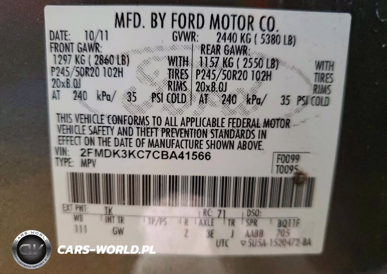 2012 Ford Edge Limited VIN:2FMDK3KC7CBA41566 - 12