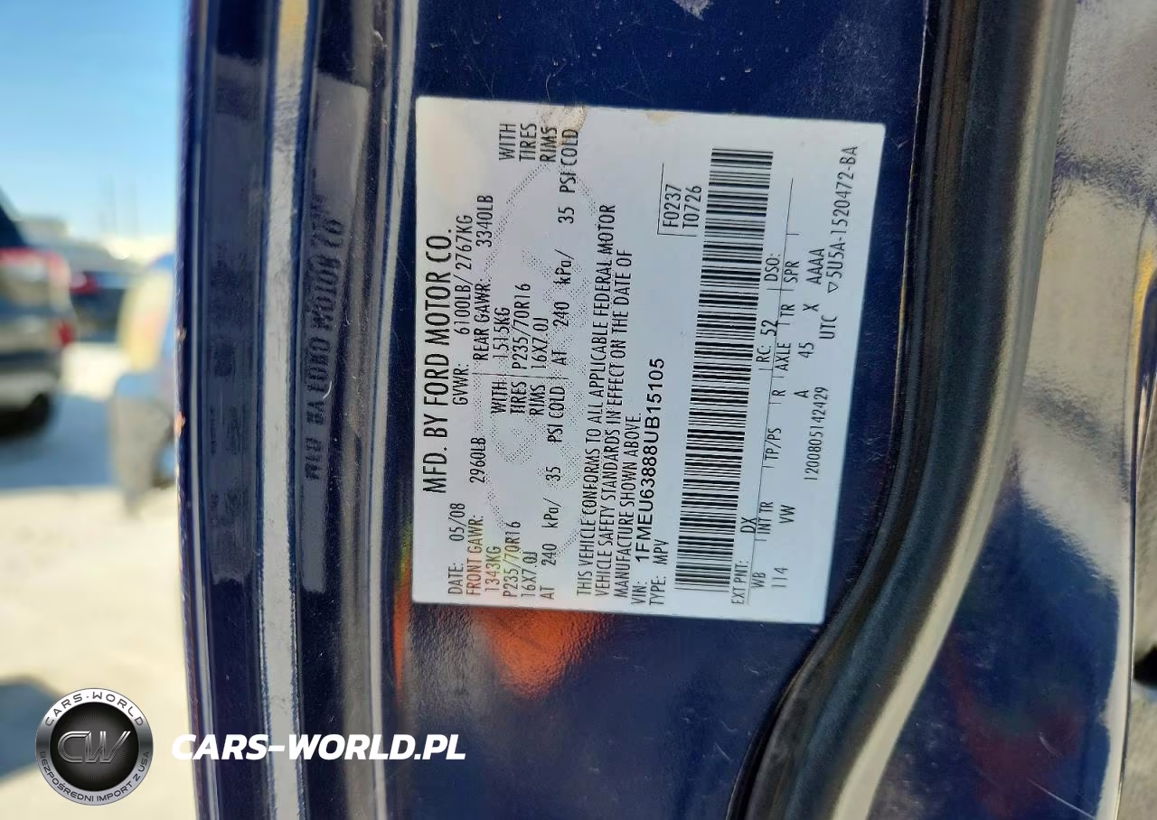 2008 Ford Explorer Xlt VIN:1FMEU63888UB15105 - 12