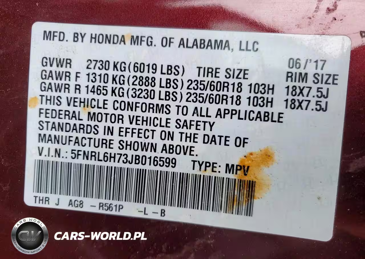 2018 Honda Odyssey Exl VIN:5FNRL6H73JB016599 - 14