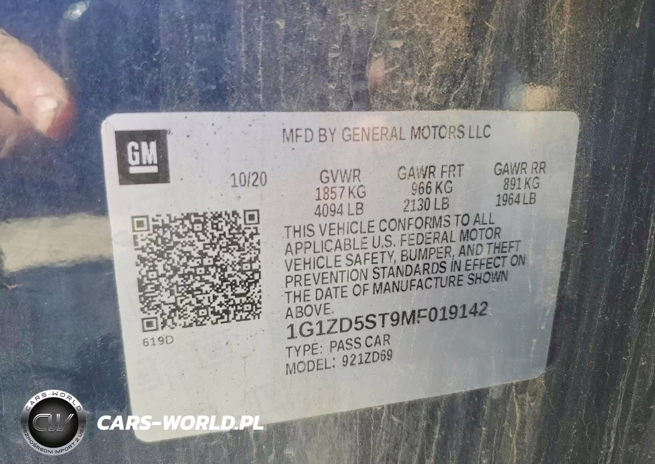 2021 Chevrolet Malibu Lt VIN:1G1ZD5ST9MF019142 - 12